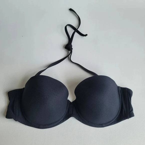 Calvin Klein Women's Size Large Black Twist Underwire Bikini Swim Top Push Up - Picture 1 of 10